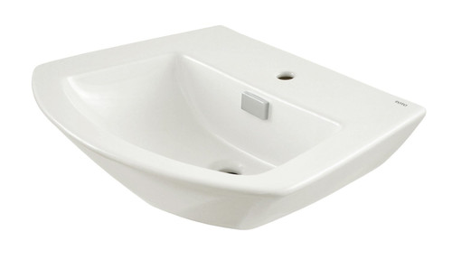 25-1/8-in Pedestal Bathroom Sink with Single Faucet Hole Drilled and Overflow, Less Pedestal in Cotton 25-1/8-in Pedestal Bathroom Sink with Single Faucet Hole Drilled and Overflow, Less Pedestal in Cotton