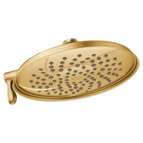 2.5 GPM Two-Function Spray Head Round Rainshower in Brushed Gold