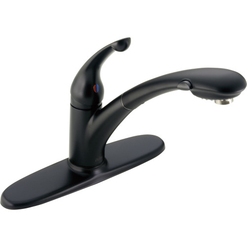 Single Handle Pull-Out Kitchen Faucet in Matte Black