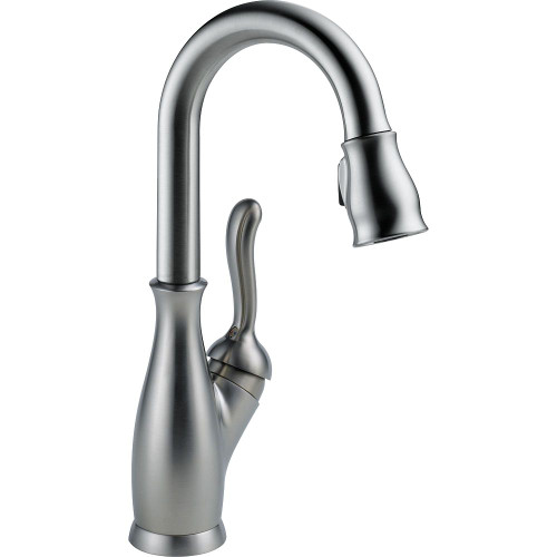 Delta 9678-AR-DST Single Handle Pull-Down Bar/Prep Faucet in Arctic Stainless Delta 9678-AR-DST Single Handle Pull-Down Bar/Prep Faucet in Arctic Stainless