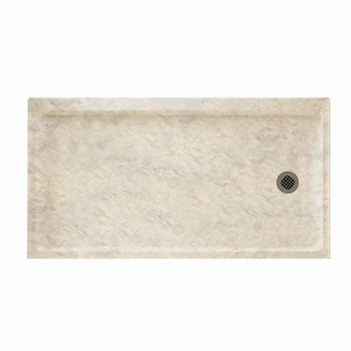 30.1875-in D x 60.375-in W x 4.1875-in H Solid Surface Shower Base with Right-Hand Drain in Mountain Haze