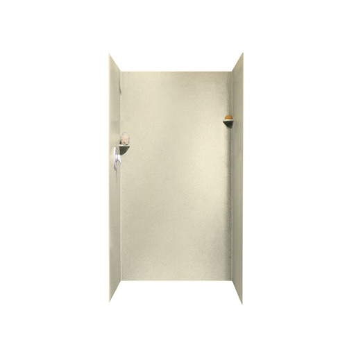 36-in D x 36-in W x 72-in H Solid Surface Shower Wall Surround in Bone