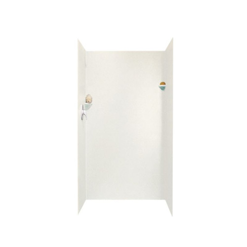 36-in D x 36-in W x 72-in H Solid Surface Shower Wall Surround in Tahiti Ivory