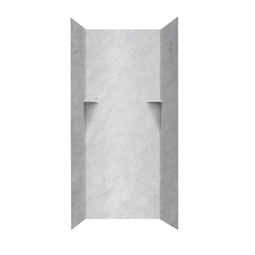 36-in D x 36-in W x 96-in H Solid Surface Shower Wall Surround in Ice
