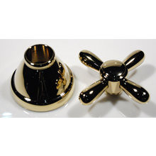 Lavatory Metal Handle Assembly in Polished Brass