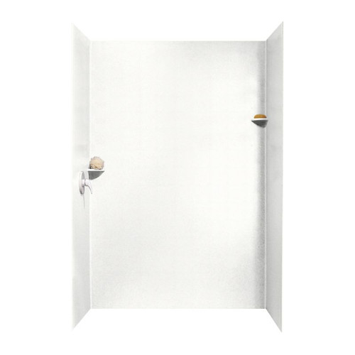 36-in D x 62-in W x 96-in H Solid Surface Shower Wall Surround in Tahiti White
