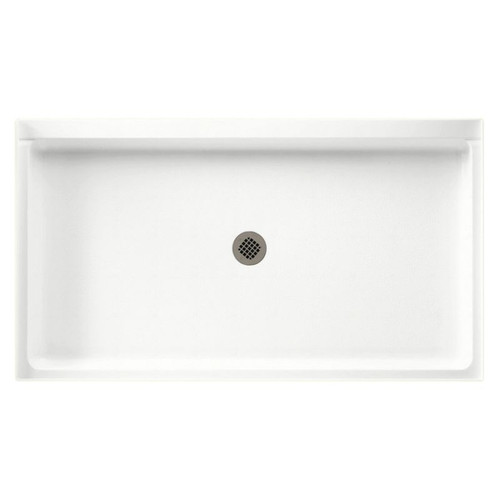 60.375-in D x 34.188-in W x 5.5-in H Solid Surface Shower Base in Tahiti White