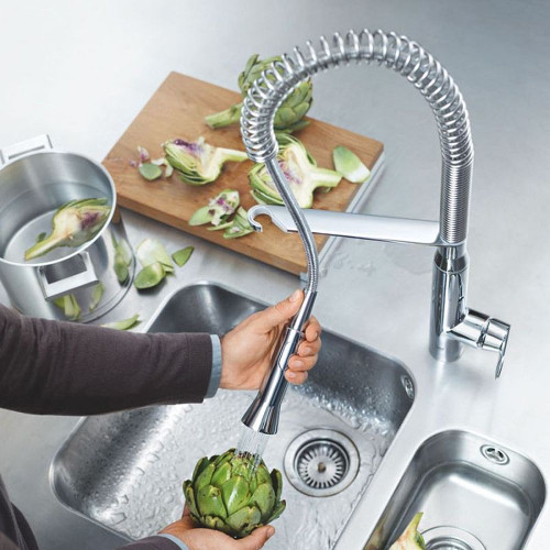 Grohe 32951DC0 K7 Kitchen Faucet with Dual spray in Super Steel