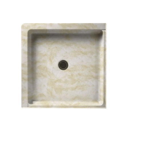 36.063-in D x 36.063-in W x 5.5-in H Solid Surface Shower Base in Cloud White