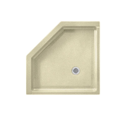 38.125-in D x 38.125-in W x 5.5-in H Solid Surface Shower Base in Bone