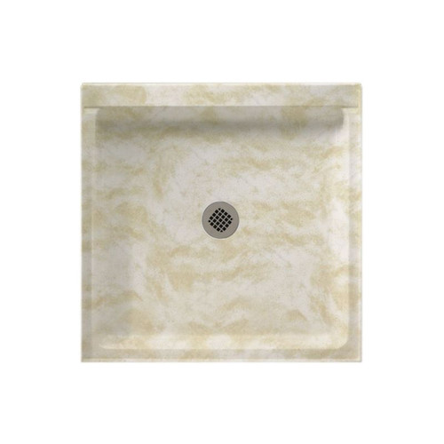 42.188-in D x 36.375-in W x 5.5-in H Solid Surface Shower Base in Cloud White