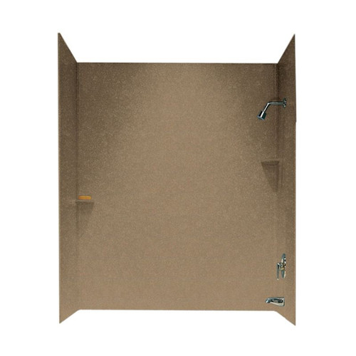 SS-60-3-091 30-in D x 60-in W x 60-in H Solid Surface Bathtub Wall Kit in Barley