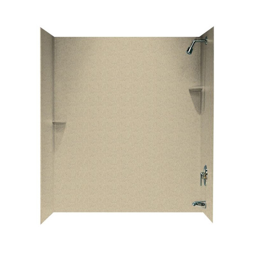 30-in D x 60-in W x 72-in H Solid Surface Bathtub Wall Kit in Prairie
