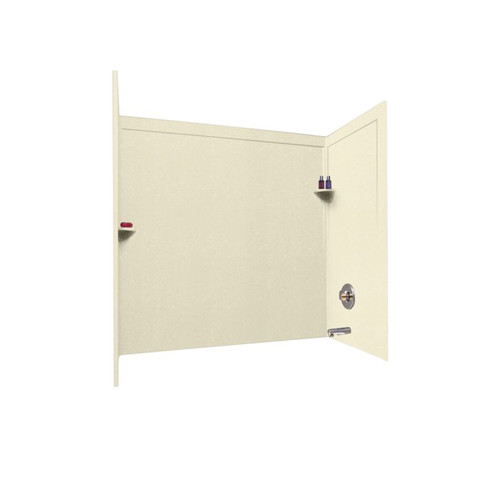 32-in D x 60-in W x 60-in H Solid Surface Bathtub Wall Kit in Bone