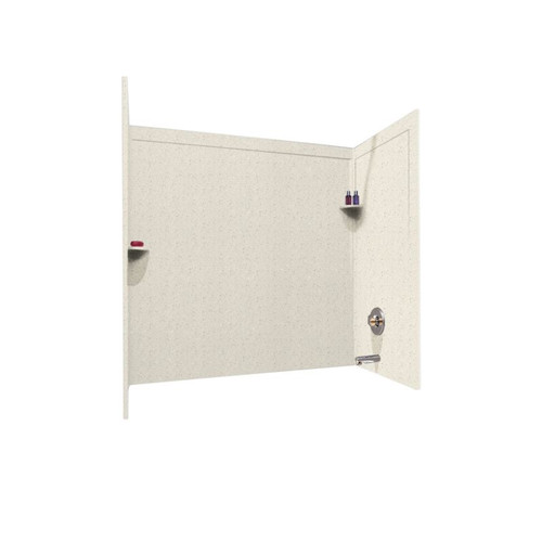 32-in D x 60-in W x 60-in H Solid Surface Bathtub Wall Kit in Tahiti Matrix
