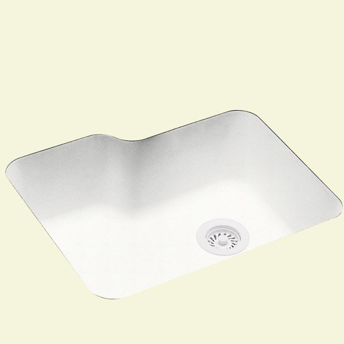 25-in D x 21.25-in W x 8.75-in H Solid Surface Undermount Single Bowl Kitchen Sink with 0-Hole in Tahiti White