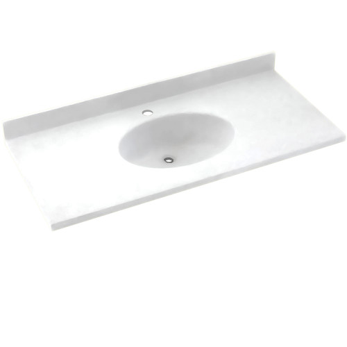 CH1B2249-010 Solid Surface 49-in x 22-in Integral Single Sink Bathroom Vanity Top in White