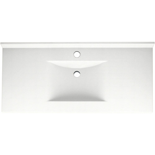 Composite 49-in x 22-in Integral Single Sink Bathroom Vanity Top in Tahiti White
