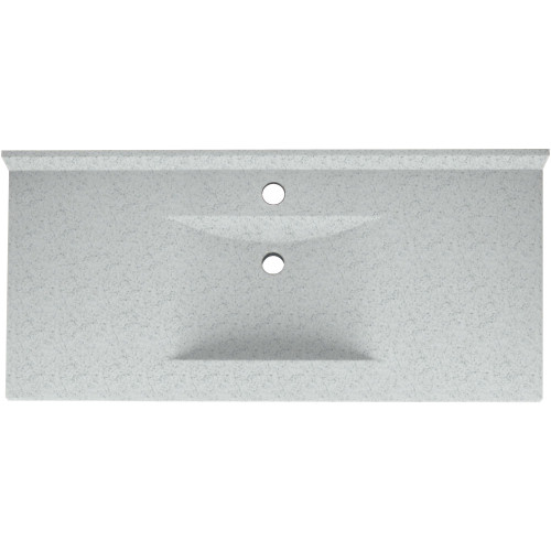 Composite 49-in x 22-in Integral Single Sink Bathroom Vanity Top in Tahiti Gray