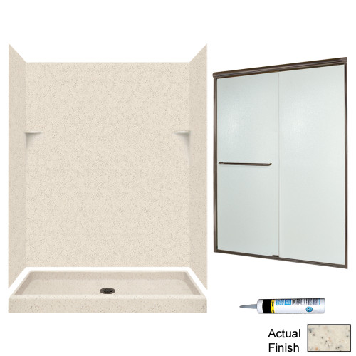 SSP3460050-M58570BR 72-in x 60-in x 34-in 5-Piece Alcove Shower Kit in Tahiti Desert
