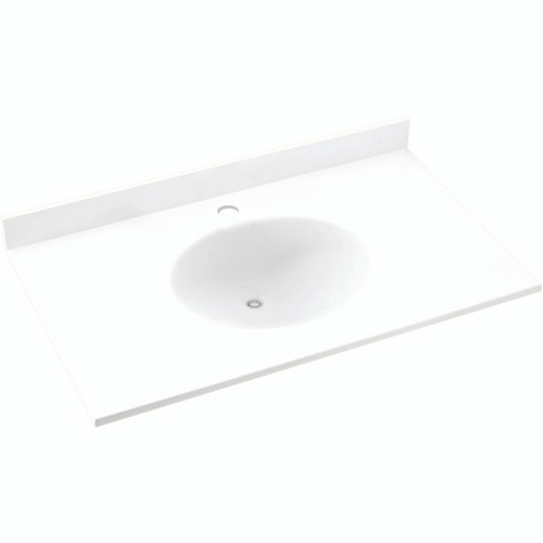 Solid Surface 31-in x 19-in Integral Single Sink Bathroom Vanity Top in White