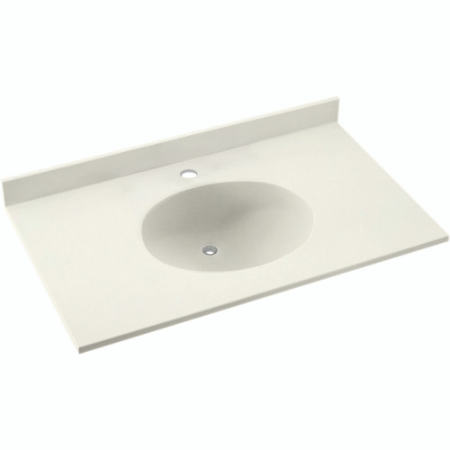 Solid Surface 37-in x 22-in Integral Single Sink Bathroom Vanity Top in Bisque