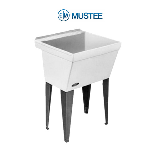 Laundry Tub 23.5x23 Floor Mount in White