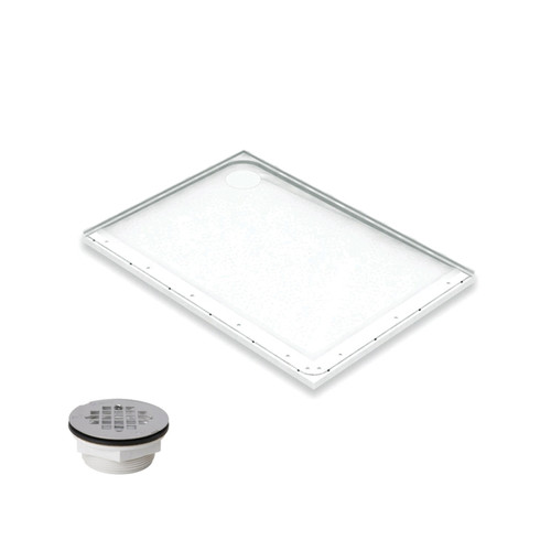 53-7/8-in x 30-1/8-in Left-Hand Shower Base with Drain 53-7/8-in x 30-1/8-in Left-Hand Shower Base with Drain