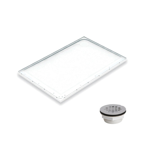 53-7/8-in x 34-7/8-in Right-Hand Shower Base with Drain 53-7/8-in x 34-7/8-in Right-Hand Shower Base with Drain