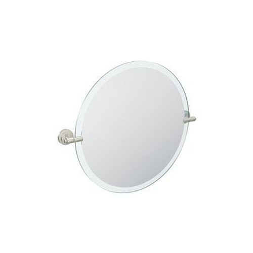 22in Tall Tilting Round Mirror in Brushed Nickel 22in Tall Tilting Round Mirror in Brushed Nickel