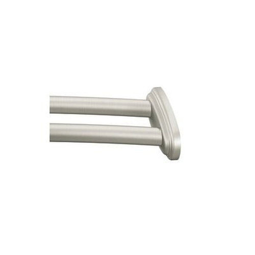 Double 60in Curved Shower Rod in Brushed Nickel Double 60in Curved Shower Rod in Brushed Nickel