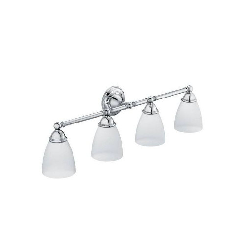 4 Light Bathroom Vanity Light with Frosted Shades in Chrome 4 Light Bathroom Vanity Light with Frosted Shades in Chrome