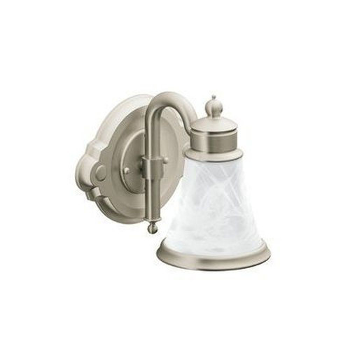 9in Wide Victorian 1 Light Bathroom Fixture in Brushed Nickel