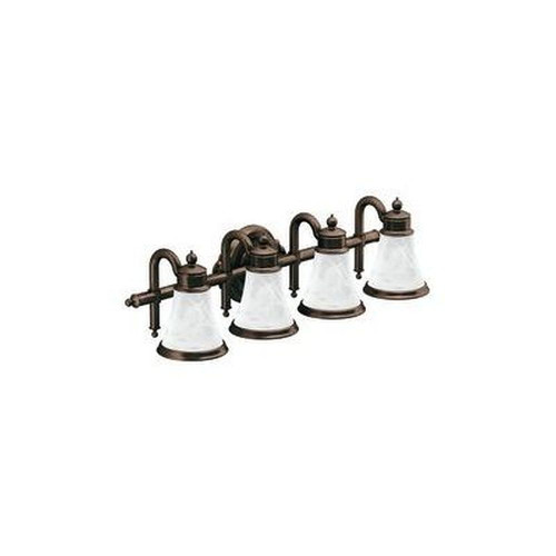 30in Wide Victorian 4 Light Bathroom Fixture in Oil Rubbed Bronze