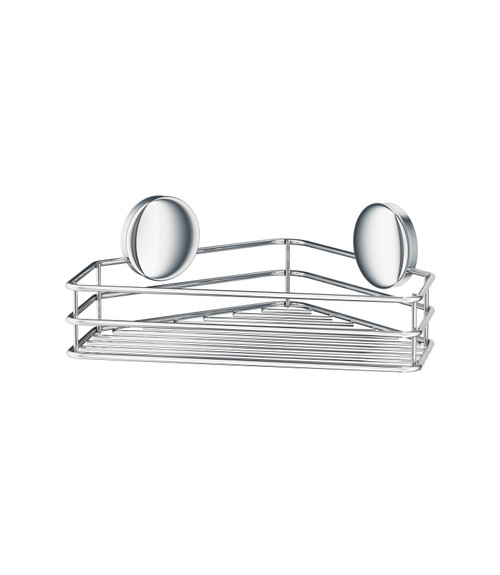 Self Adhesive Single Corner Shower Basket in Polished Chrome Self Adhesive Single Corner Shower Basket in Polished Chrome
