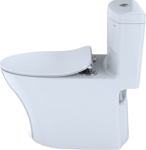 1.28 and 0.8 GPF One-Piece Elongated Toilet Bowl with Slim Seat in Cotton 1.28 and 0.8 GPF One-Piece Elongated Toilet Bowl with Slim Seat in Cotton