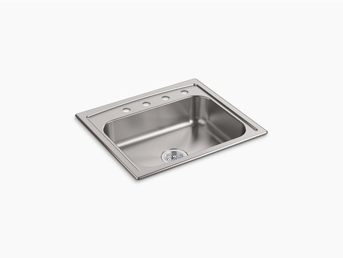 25in X 22in X 6in Drop-in Single-Bowl Kitchen Sink with 4 Faucet Holes 25in X 22in X 6in Drop-in Single-Bowl Kitchen Sink with 4 Faucet Holes