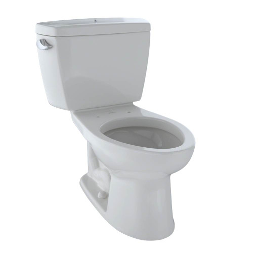 1.6 GPF Two Piece Elongated Toilet with Bolt-Down Tank Lid in Colonial White
