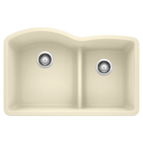 32-In X 20.875-In Double-Basin Granite Undermount 2-Hole Residential Kitchen Sink in Biscuit