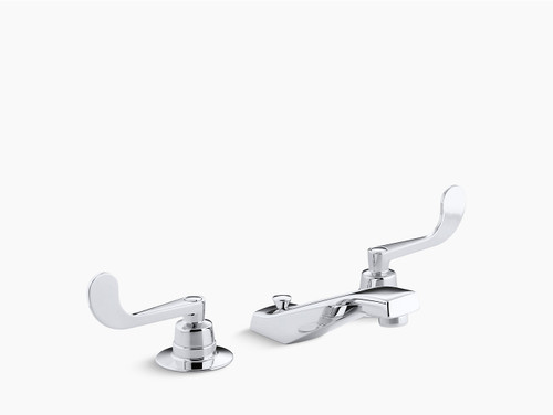 0.5 Gpm Widespread Commercial Bathroom Sink Base Faucet With Pop-Up Drain, Requires Handles in Polished Chrome 0.5 Gpm Widespread Commercial Bathroom Sink Base Faucet With Pop-Up Drain, Requires Handles in Polished Chrome