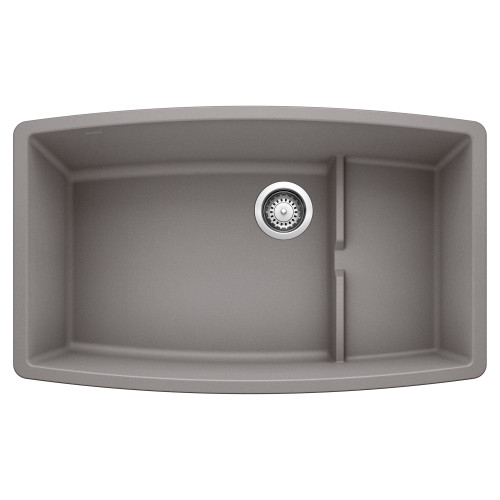 19.5-In X 32-In Single-Basin Granite Undermount Residential Kitchen Sink in Metallic Grey