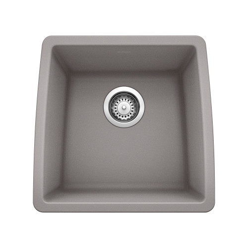17-In X 17.5-In Single-Basin Granite Undermount Residential Kitchen Sink in Metallic Gray