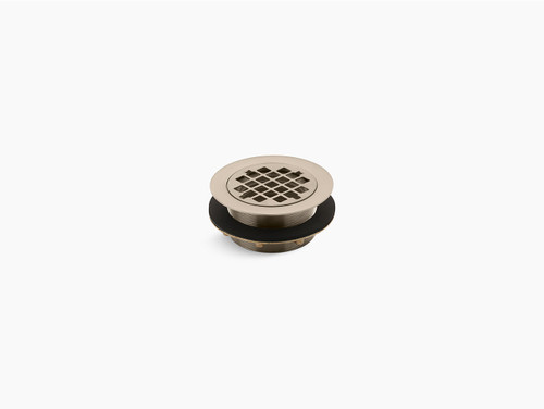 Round Shower Drain For Use With Plastic Pipe, Gasket Included In Vibrant Brushed Bronze Round Shower Drain For Use With Plastic Pipe, Gasket Included In Vibrant Brushed Bronze