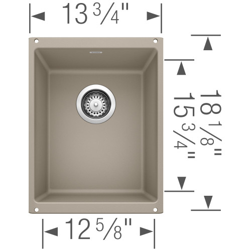 18.11-In X 13.78-In Single-Basin Granite Undermount Residential Kitchen Sink in Truffle