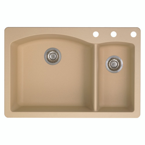 Blanco 441221-3 Diamond 22-In X 33-In Double-Basin Multi-Mount 3-Hole Kitchen Sink