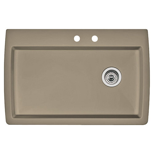 22-In X 33.5-In Single-Basin Granite Drop-In Or Undermount 2-Hole Residential Kitchen Sink in Truffle