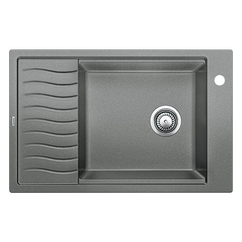 19.6875-In X 30.6875-In Single-Basin Granite Drop-In Or Undermount 1-Hole Residential Kitchen Sink With Drainboard in Metallic Gray 19.6875-In X 30.6875-In Single-Basin Granite Drop-In Or Undermount 1-Hole Residential Kitchen Sink With Drainboard in Metallic Gray