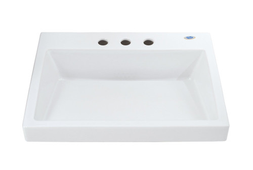 LT171.8G#01 23-5/8-in Fireclay Vessel Sink with SanaGloss Ceramic Glaze in Cotton
