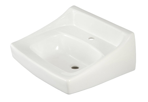 21-in Wall Mounted Bathroom Sink with Single Faucet Hole Drilled and Overflow in Cotton 21-in Wall Mounted Bathroom Sink with Single Faucet Hole Drilled and Overflow in Cotton