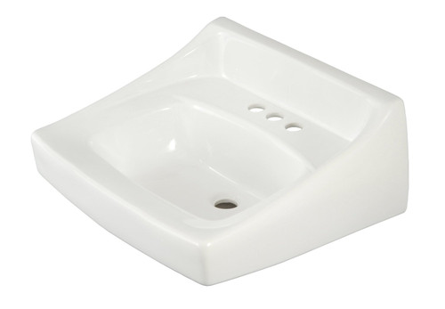21-in Wall Mounted Bathroom Sink with 3 Faucet Holes Drilled and Overflow in Cotton